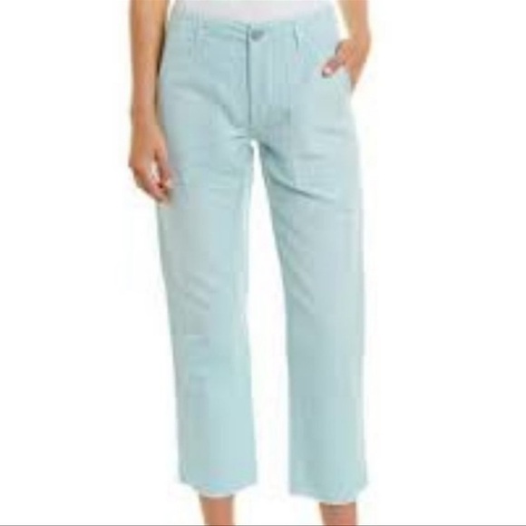AMO Army Babe Linen Cargo Pants in Seafoam Size 24 - Picture 1 of 8